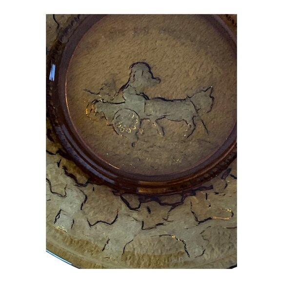 Set of 3 Vintage Amber Glass Nursery Rhyme Plates – 6.5” – Little Bo Peep, Hey D - Picture 5 of 8